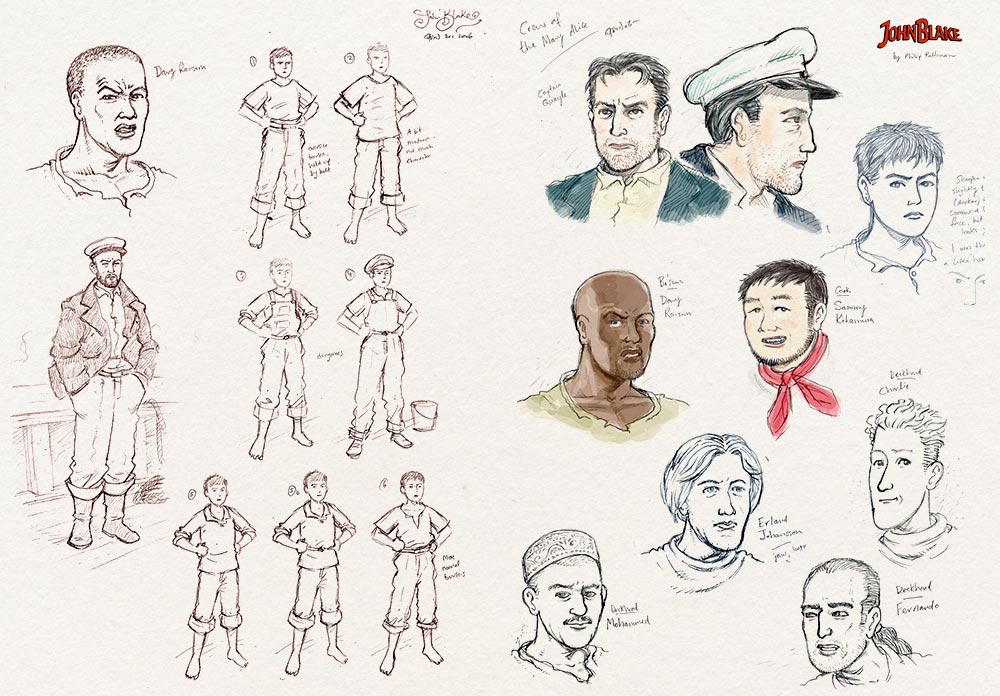 character sketches for John Blake by Philip Pullman
